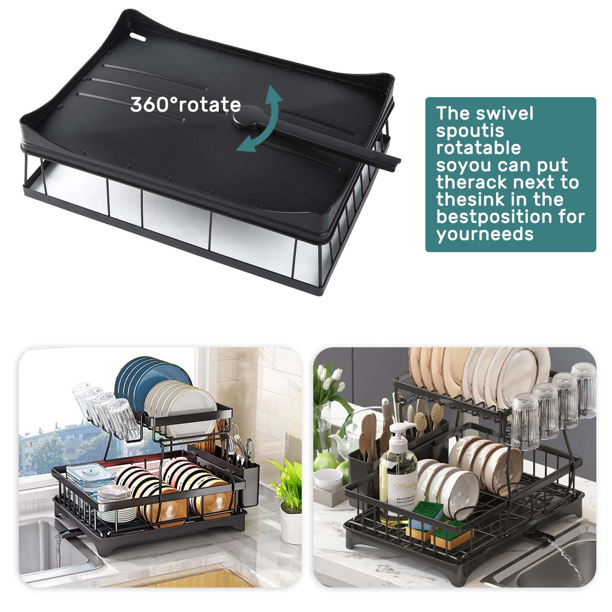 2-Tier Large Dish Drying Rack