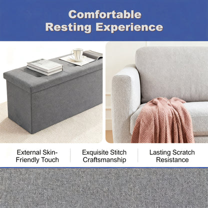 Foldable Storage Ottoman Bench