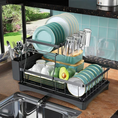 2-Tier Large Dish Drying Rack