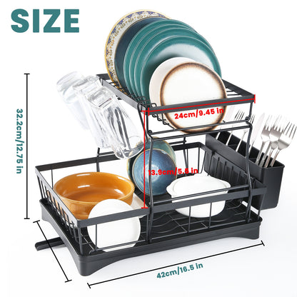 2-Tier Large Dish Drying Rack