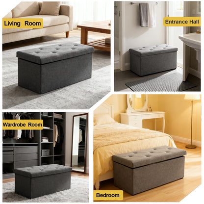 Foldable Storage Ottoman Bench