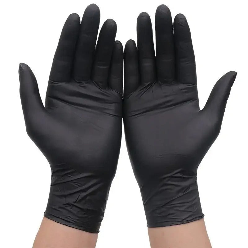 100PCS Black Nitrile Disposable Gloves