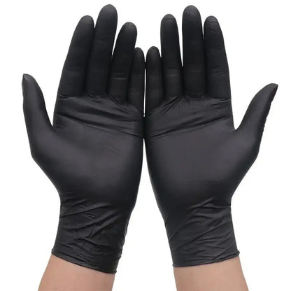 100PCS Black Nitrile Disposable Gloves