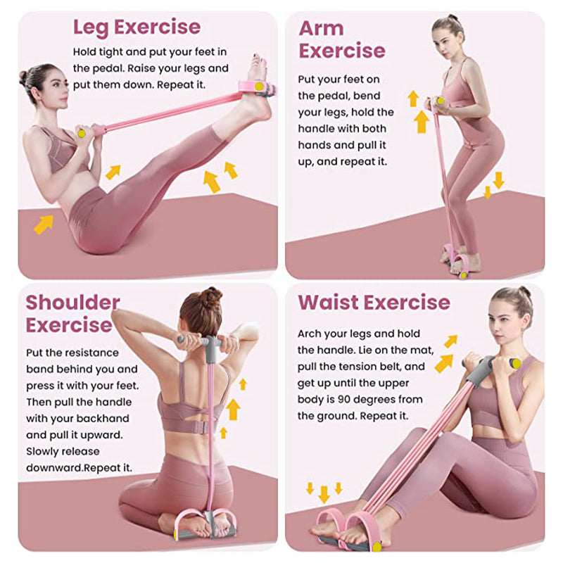 4-Tube Resistance Band with Pedals