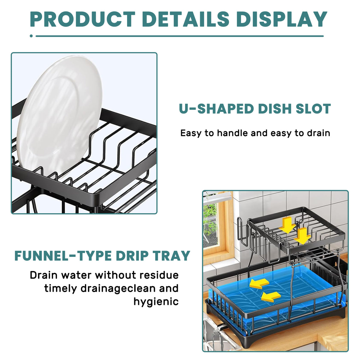 2-Tier Large Dish Drying Rack