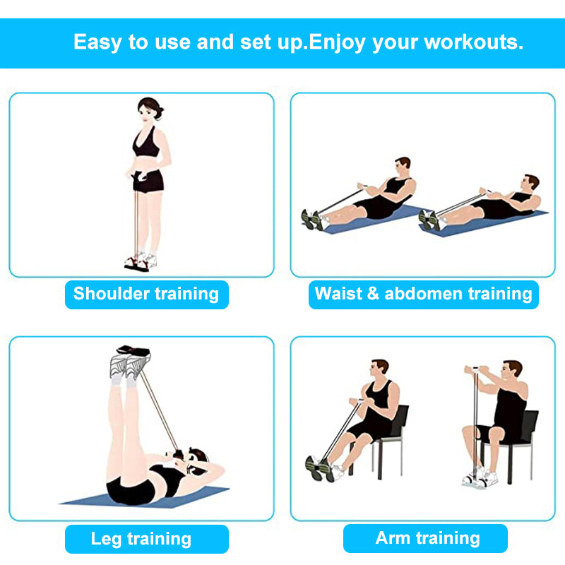 4-Tube Resistance Band with Pedals