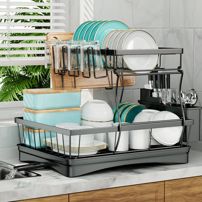 2-Tier Large Dish Drying Rack