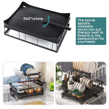 2-Tier Large Dish Drying Rack