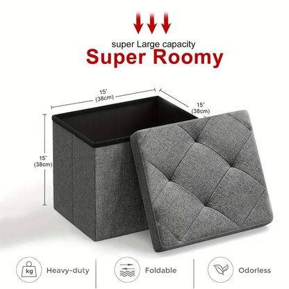 Foldable Storage Ottoman Bench