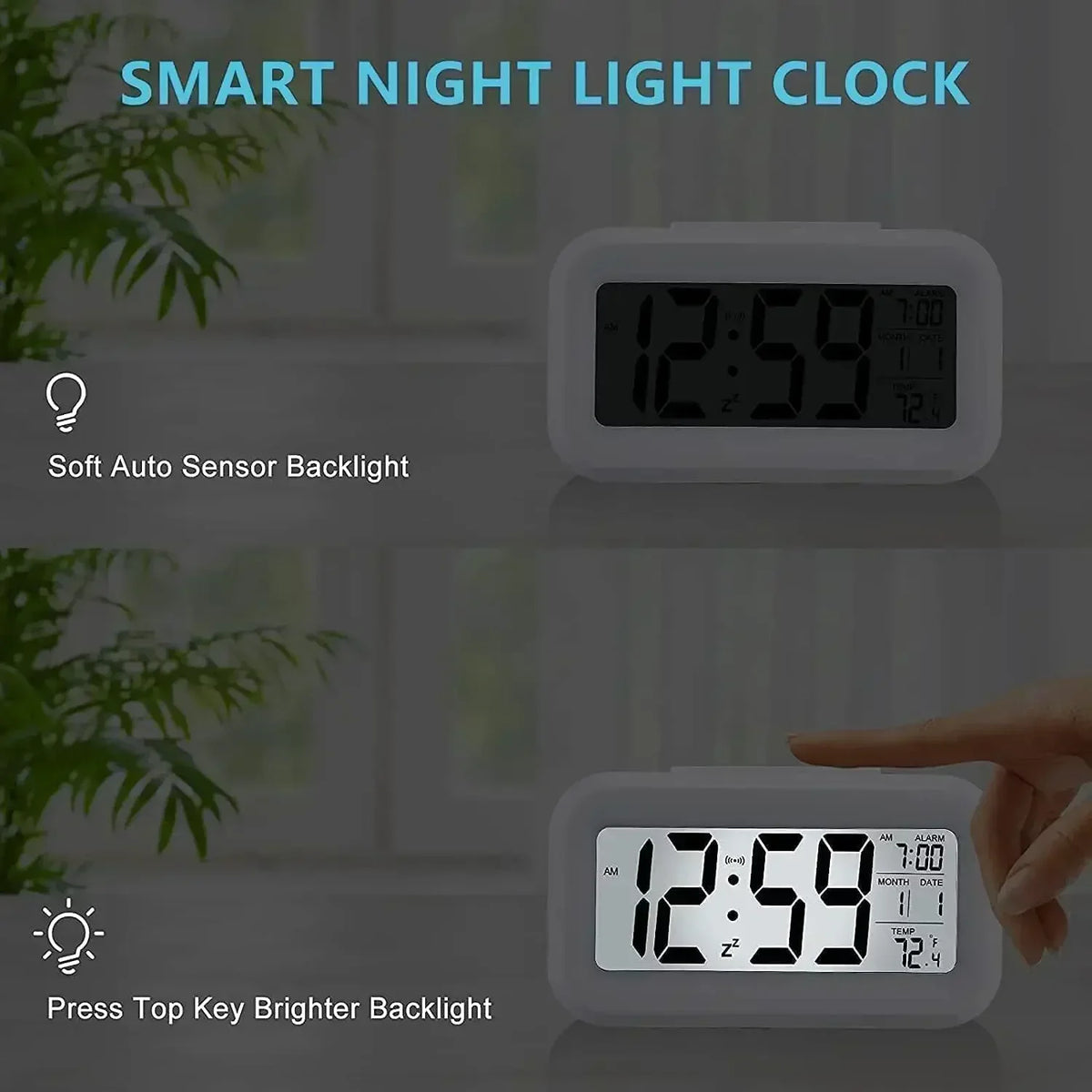 SmartGlow Digital Alarm Clock
